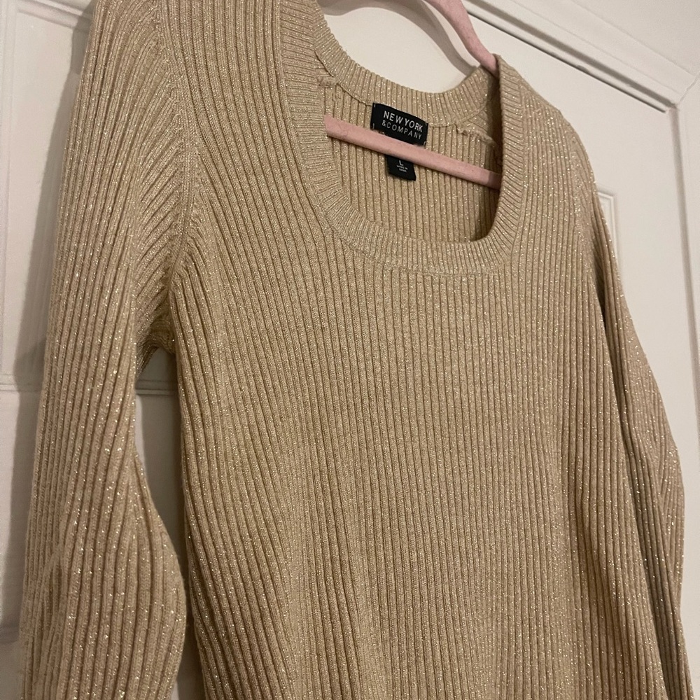 Gold Fitted Long Sleeve